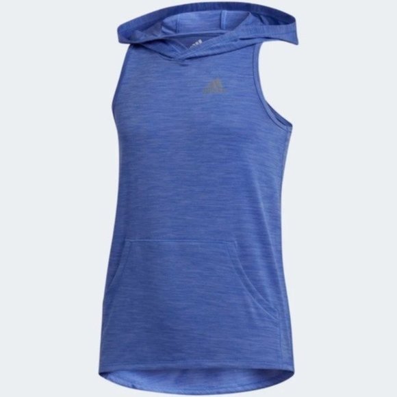 New Adidas Racer Back Purple Brushed Look Sleeveless Hoodie Girls Size US L/G - Picture 3 of 12